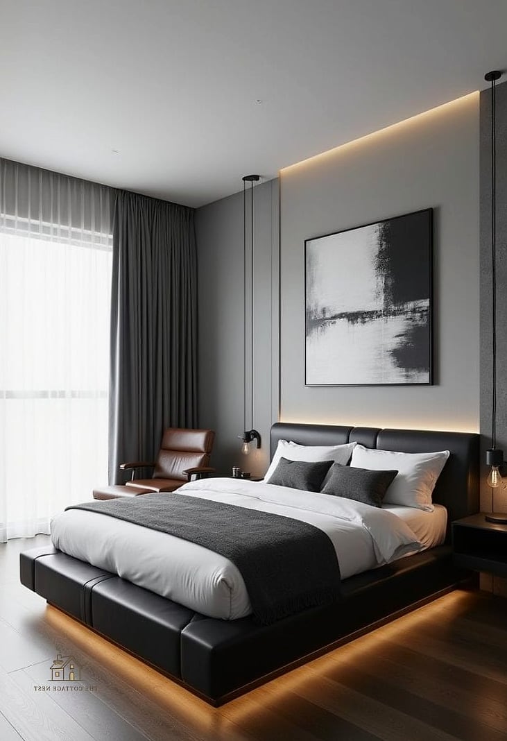 35 Brilliant Mens Bedroom Ideas to Copy Right Now 27 Minimalist Platform Bed on a Wood Base