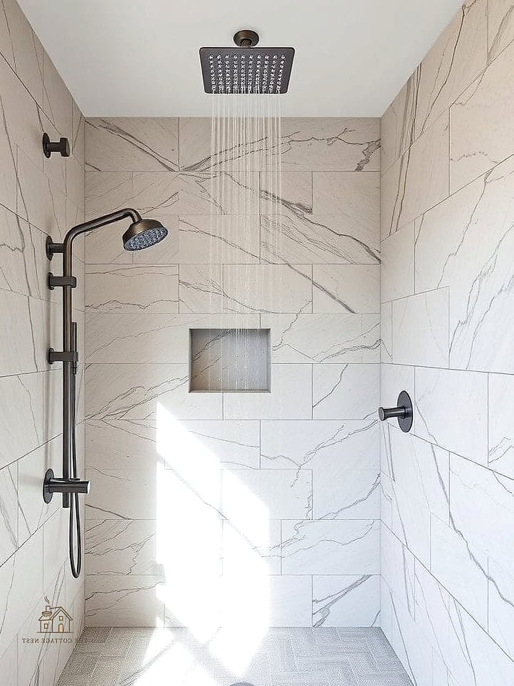 30 Amazing Small Walk In Shower Ideas No Doors on a Budget 21 Minimalist Rainfall Showerhead