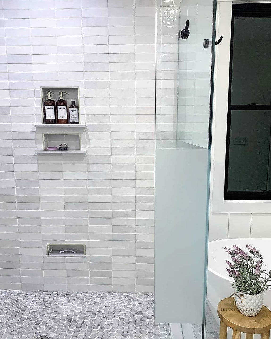 27 Dreamy Shower Niche Ideas to Try This Season 26 Minimalist Single-Shelf Niche