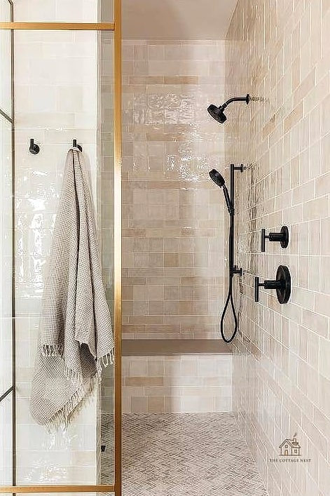 30 Dreamy Walk In Shower With Half Wall to Try This Season 31 Minimalist White Plaster with No Tile at All