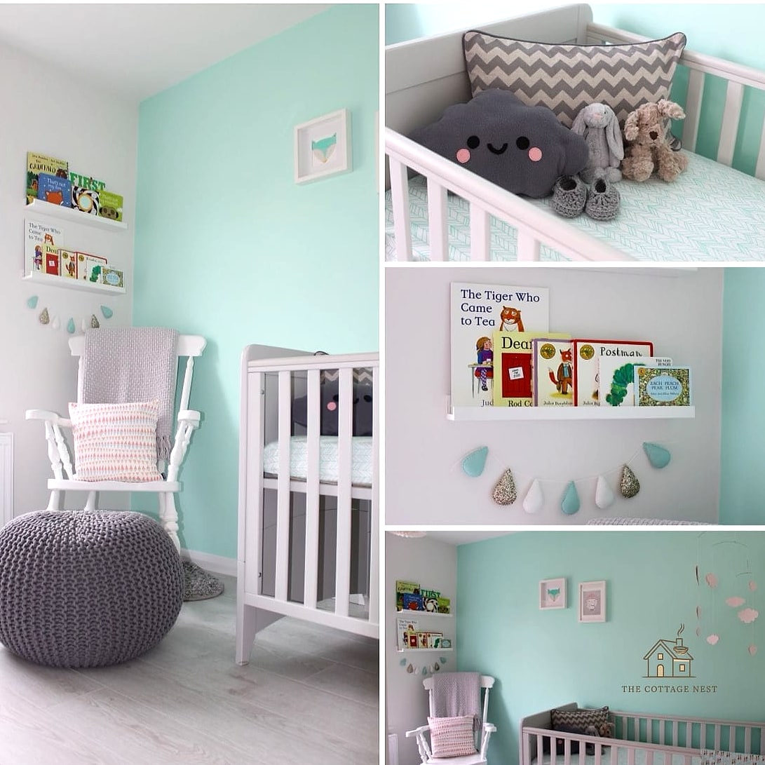 23 Dreamy Green Bedroom Ideas to Try This Season 7 Mint Green Nursery-Inspired Bedroom