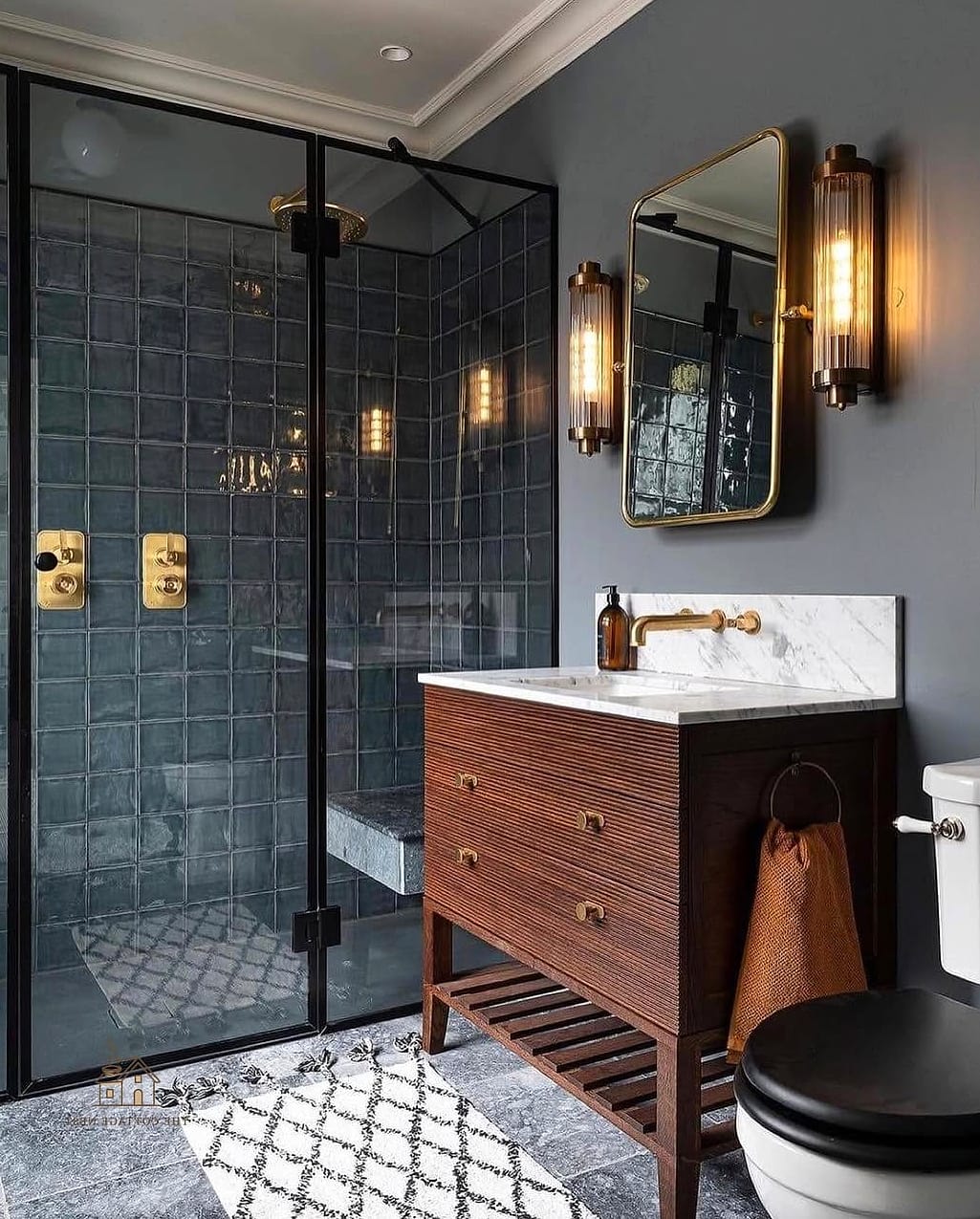 Moody Charcoal Grout with Light Tile