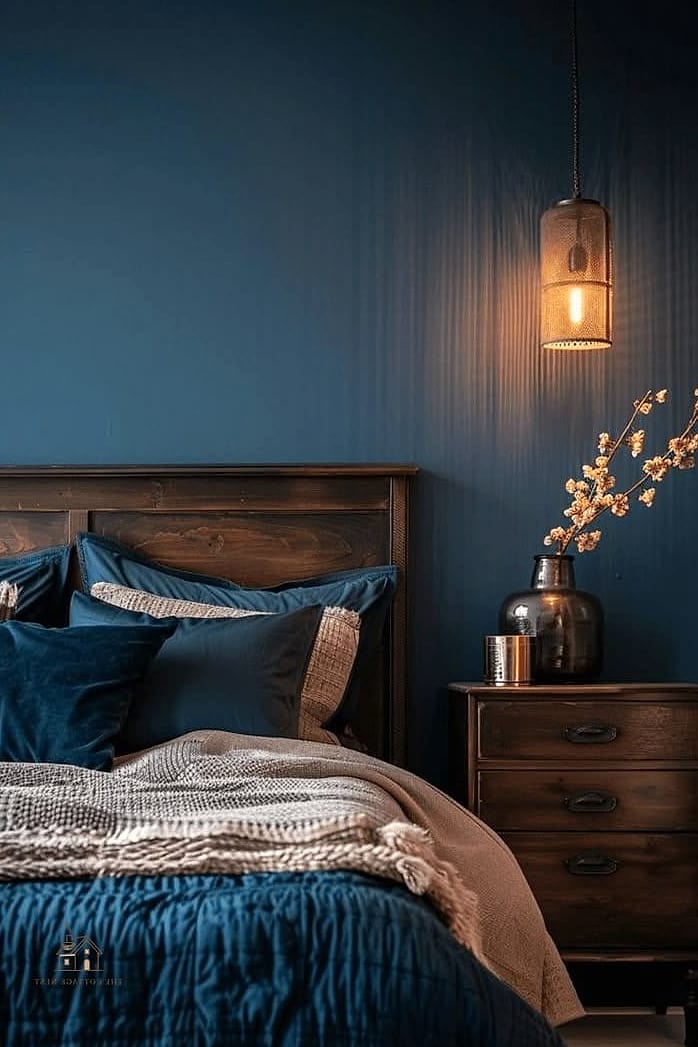30 Cozy Blue Bedroom Decor Ideas Worth Pinning 6 Moody Indigo Ceiling