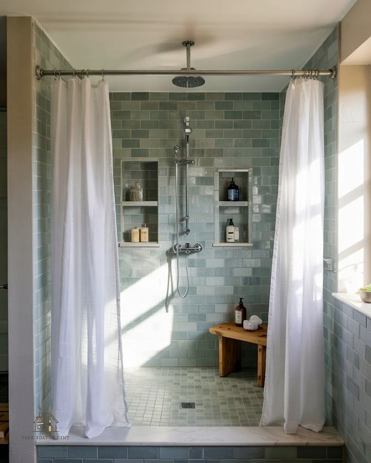 Muted Blue Ceramic Tile