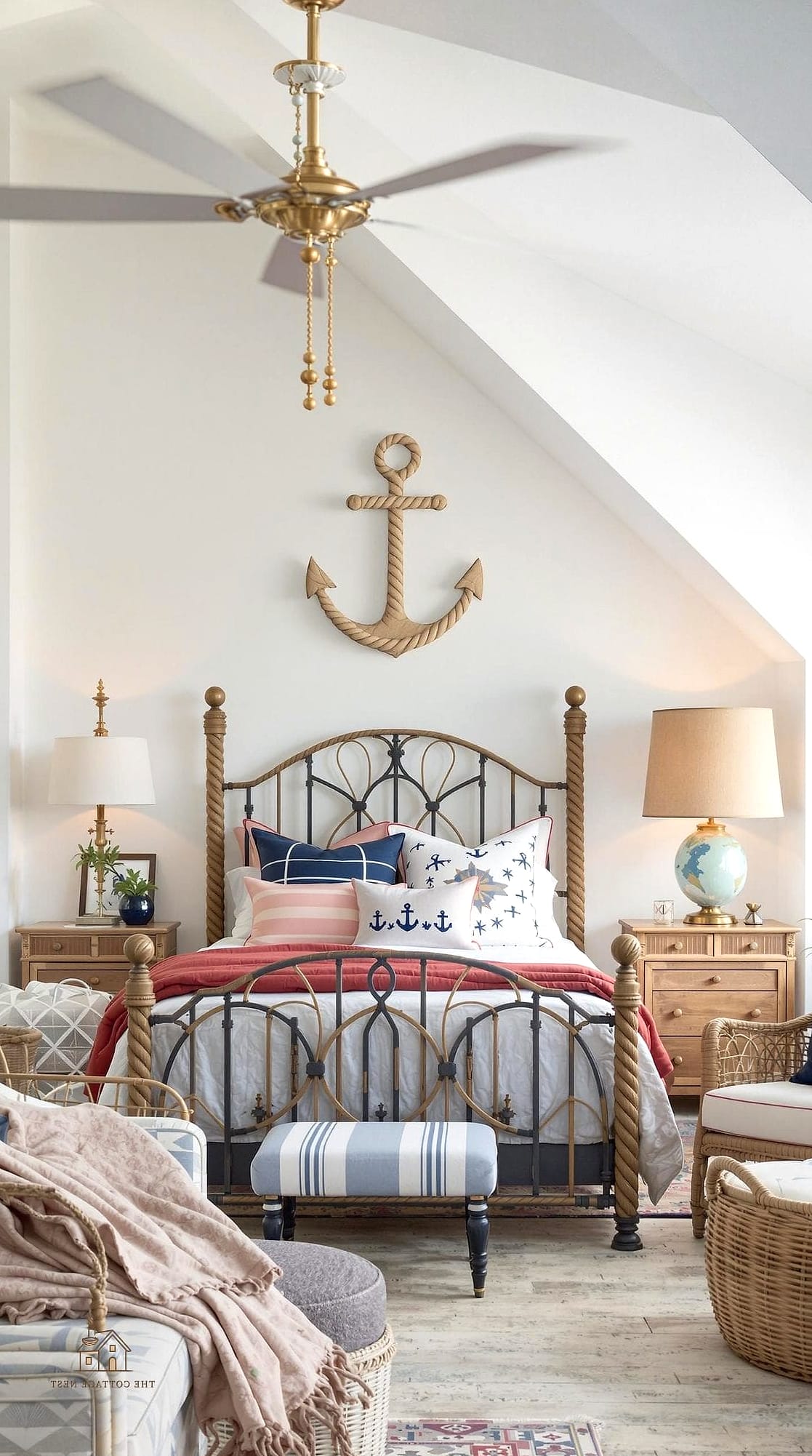 15 Stunning Preppy Bedroom Decor You'll Absolutely Love 11 Nautical Rope Details