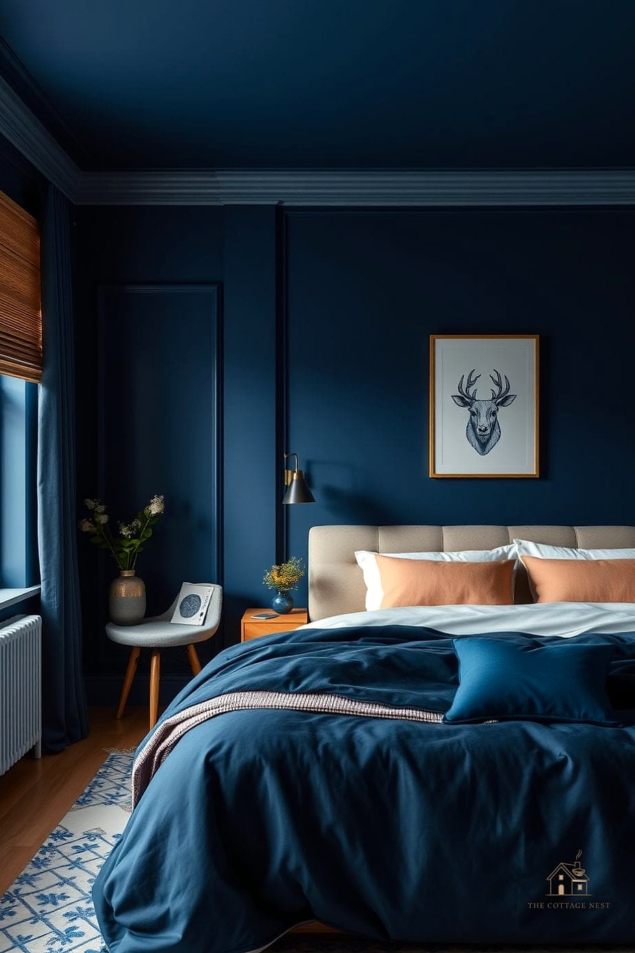 Navy Blue and Brass Combination