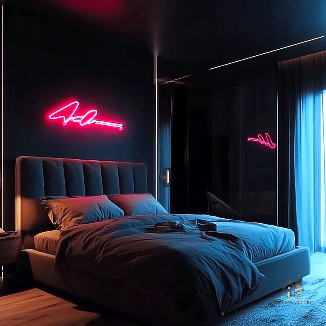 45 Creative Bedroom Wall Decor Ideas That Will Inspire You 13 Neon or LED Word Sign