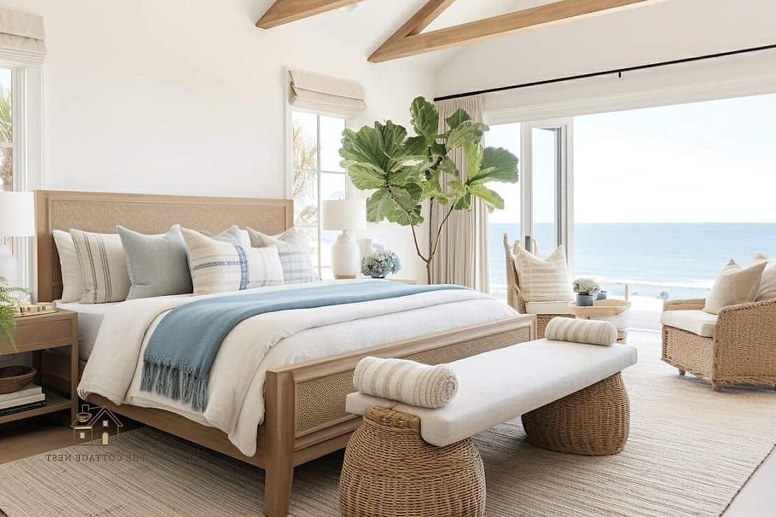 Neutral Linen Curtains and Bedding Combo