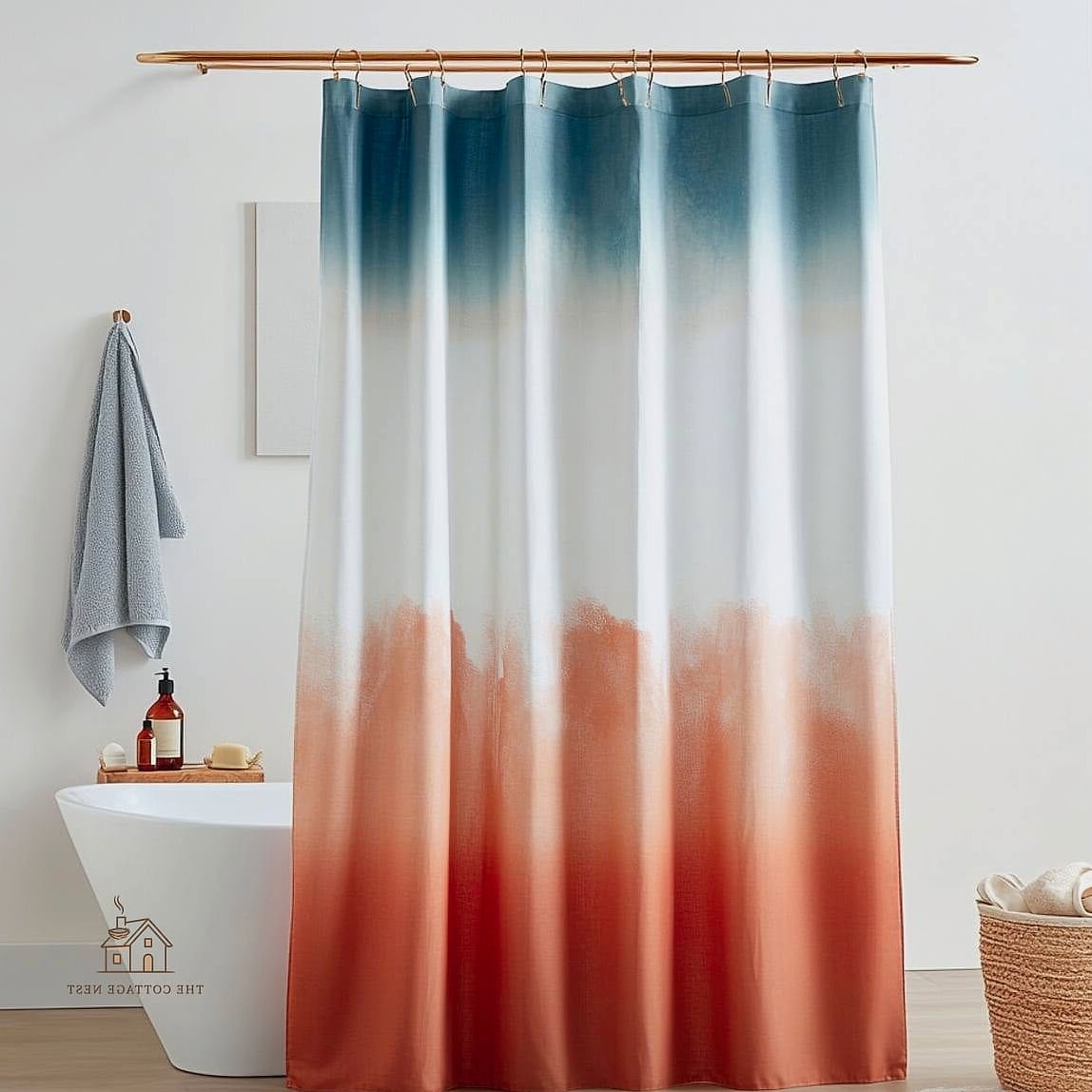 23 Stunning Boho Shower Curtain You'll Absolutely Love 9 Ombre Tie-Dye Wash