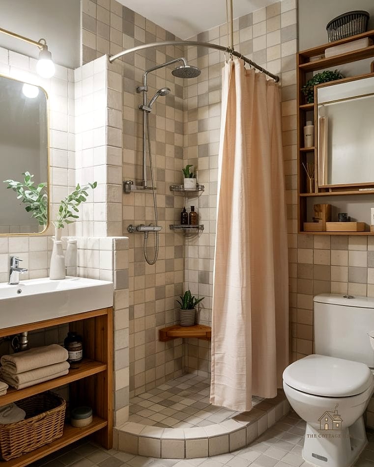 40 Cozy Walk In Shower With Wall No Door Worth Pinning 19 Open Corner Shower with Angled Wall