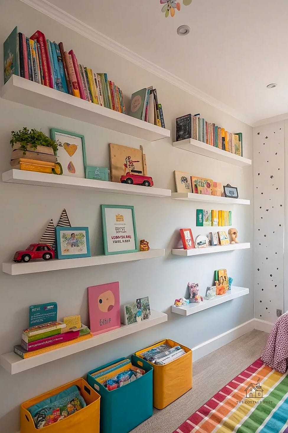 15 Gorgeous Kids Bedroom Decor Ideas That Are Totally Doable 4 Open Shelving for Favorite Toys