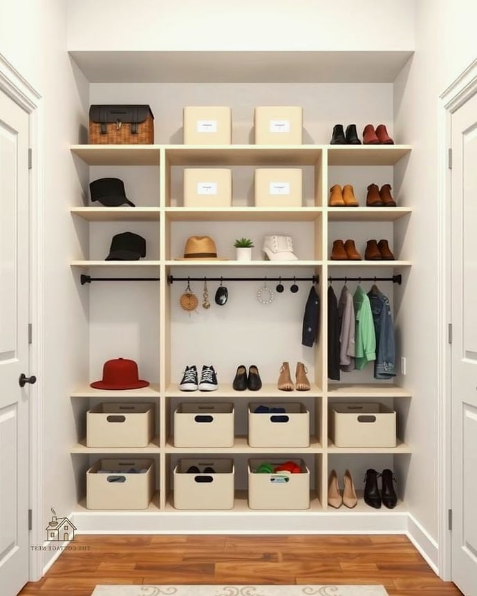 Open Shelving With Woven Baskets