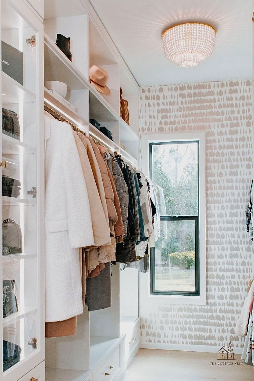 22 Dreamy Wall Closet Ideas Bedroom to Try This Season 2 Open Shelving with Woven Baskets