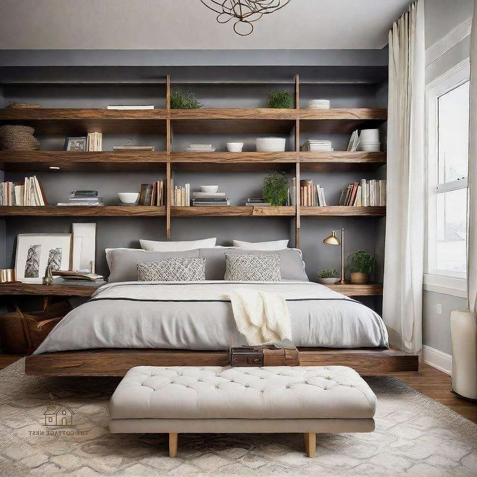 23 Beautiful Master Bedrooms Decor Ideas to Transform Your Space 13 Open Shelving for Display