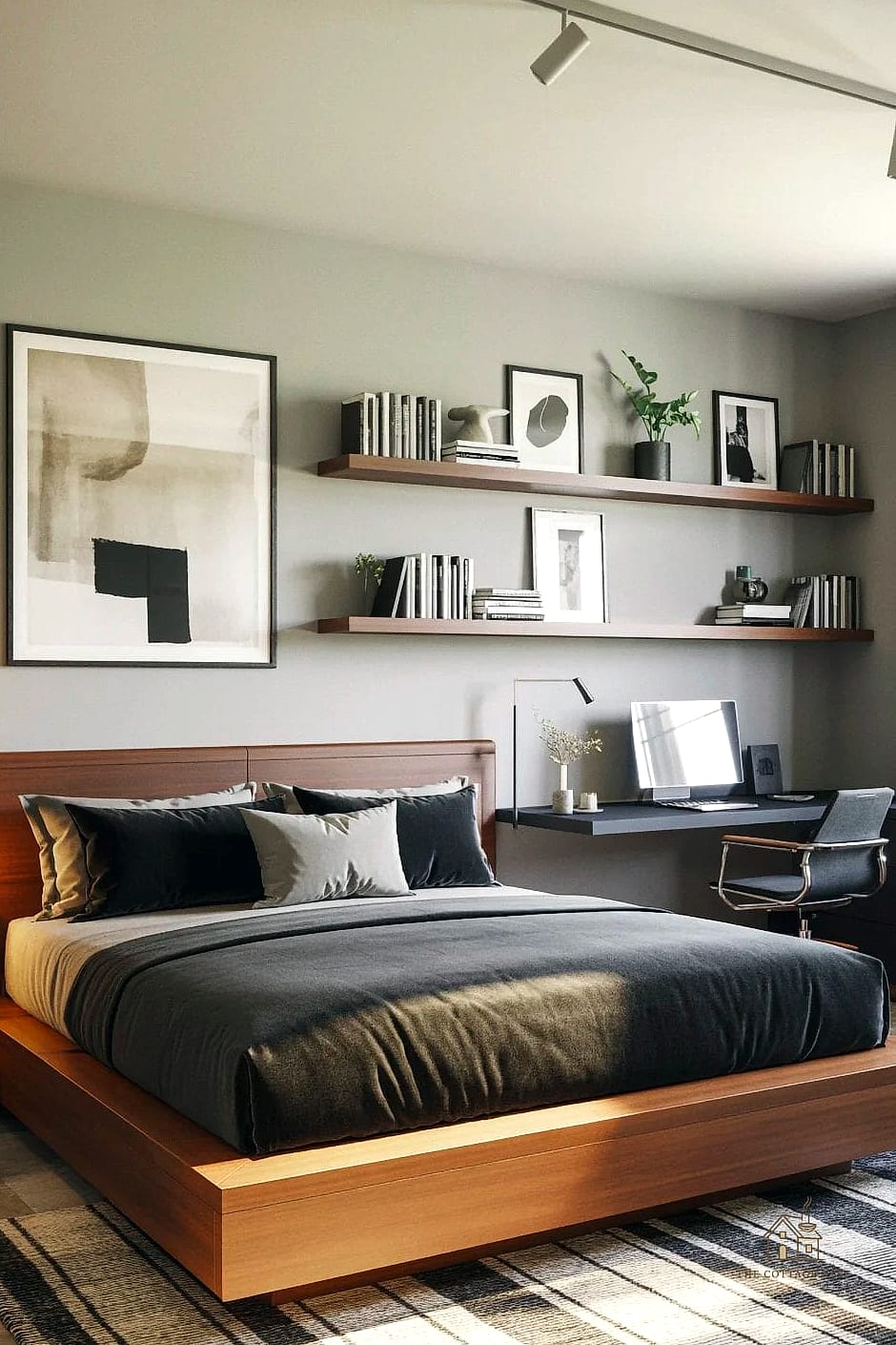 35 Brilliant Mens Bedroom Ideas to Copy Right Now 25 Open Shelving for Personal Collections