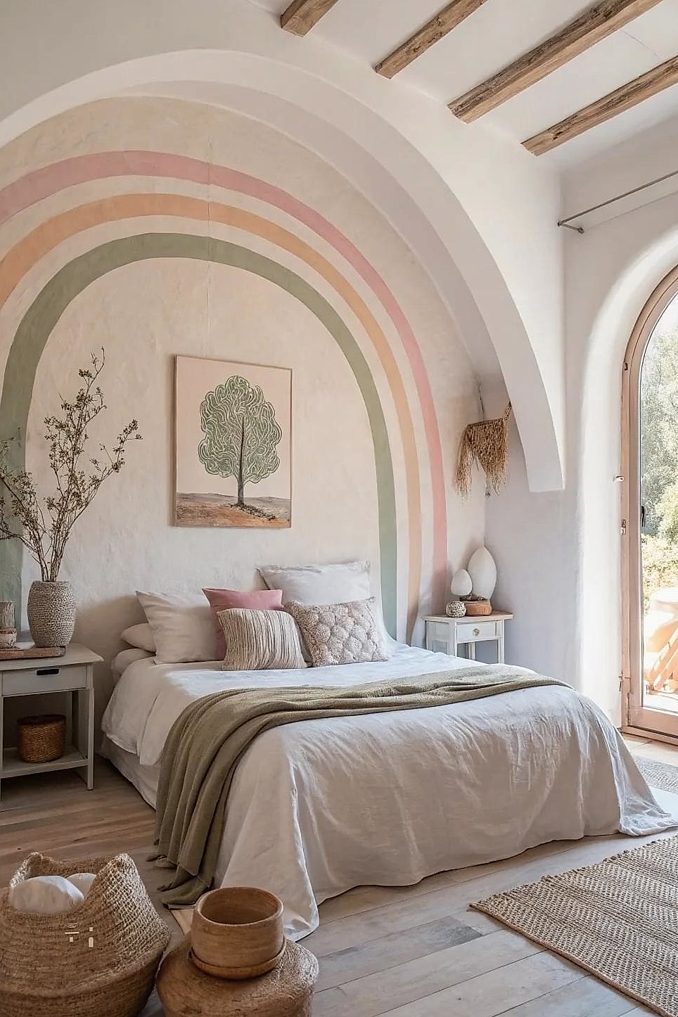 23 Creative Bedroom Wall Decor Above Bed That Will Inspire You 22 Painted Arch Backdrop