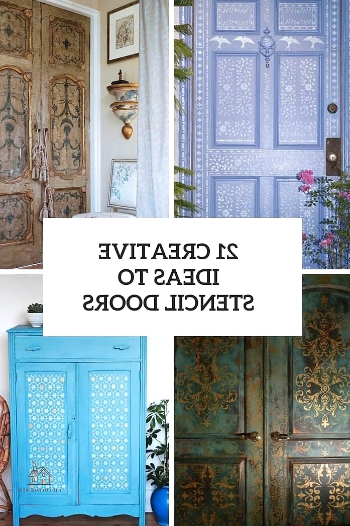 27 Cozy Door Painting Ideas Bedroom Worth Pinning 14 Painted Door with Stenciled Pattern