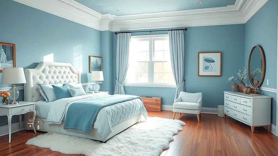 Periwinkle and White