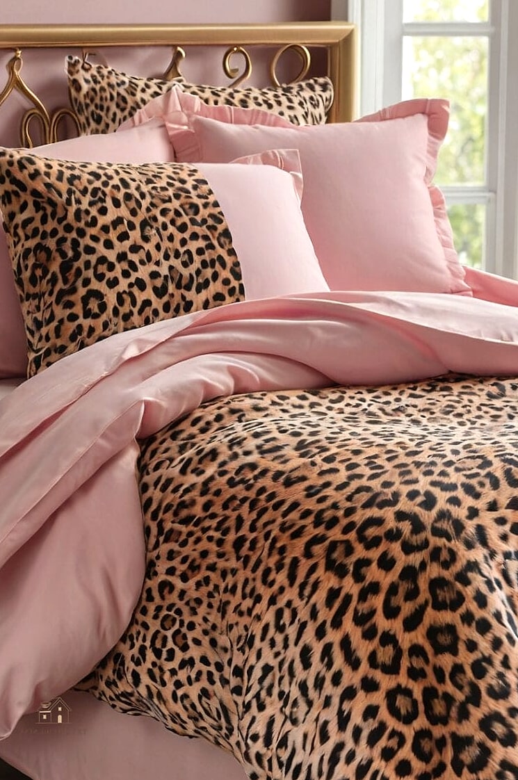 35 Stunning Pink And Cheetah Bedroom Ideas You'll Absolutely Love 11 Pink Tufted Bed Frame With Cheetah Bedding