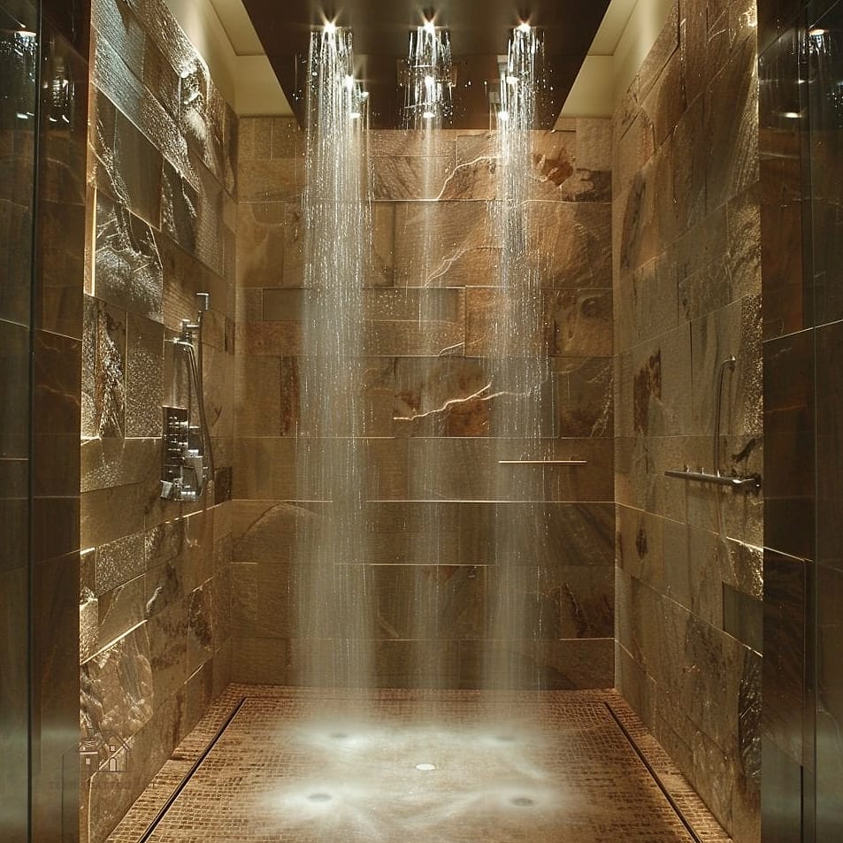 30 Dreamy Walk In Shower With Half Wall to Try This Season 23 Plaster-Finish Half Wall