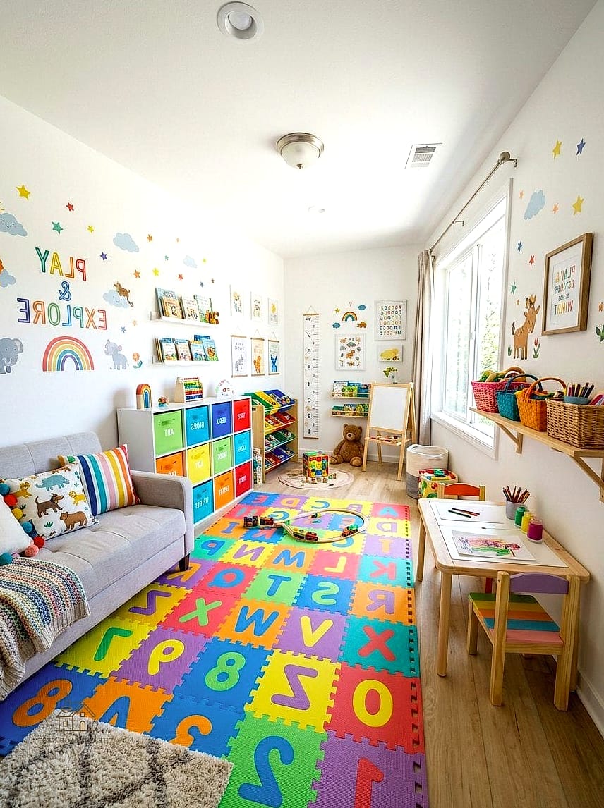 23 Creative Spare Bedroom Ideas That Will Inspire You 14 A Playroom with Durable, Washable Finishes