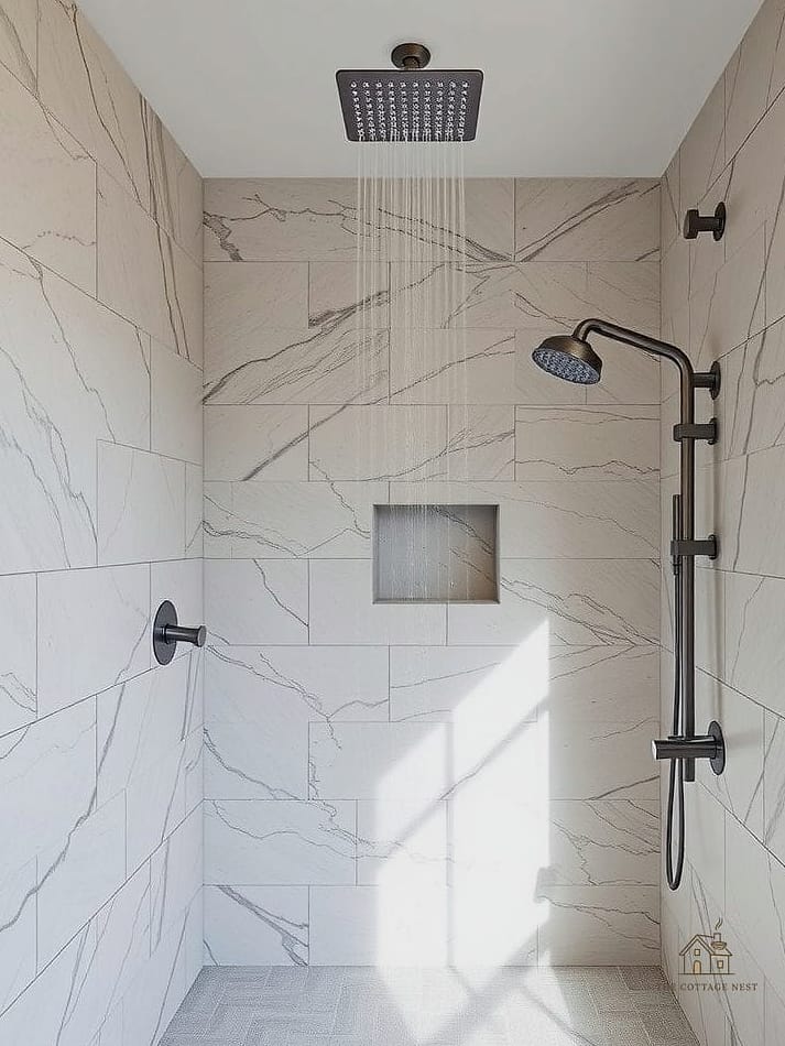 Rainfall Showerhead with Body Jets