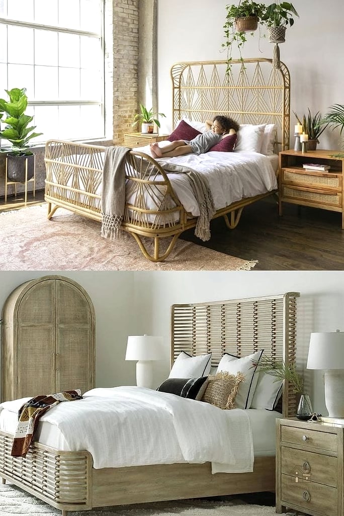 15 Stunning Preppy Bedroom Decor You'll Absolutely Love 8 Rattan and Wicker Accents