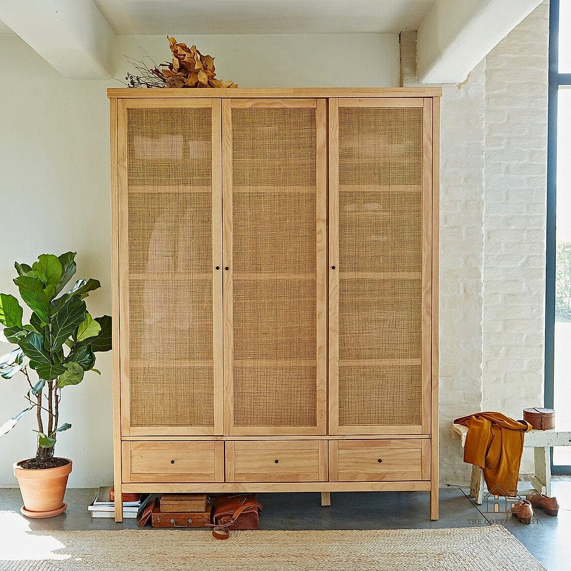 23 Clever Built In Wardrobe Around Bed for Every Style 10 Rattan and Wood Combo Wardrobes