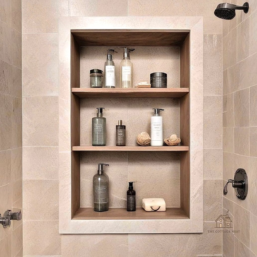 20 Dreamy Shower Storage Ideas to Try This Season 2 Recessed Shower Niches