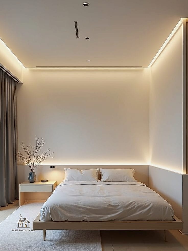 40 Dreamy Bedroom Lighting Ideas to Try This Season 33 Recessed Toe-Kick Lighting Under Furniture