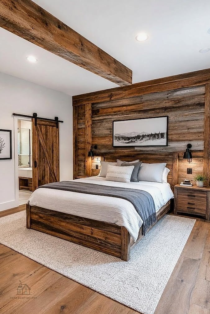 35 Chic Bedroom Feature Wall Ideas for a Beautiful Home 5 Reclaimed Wood Accent Wall