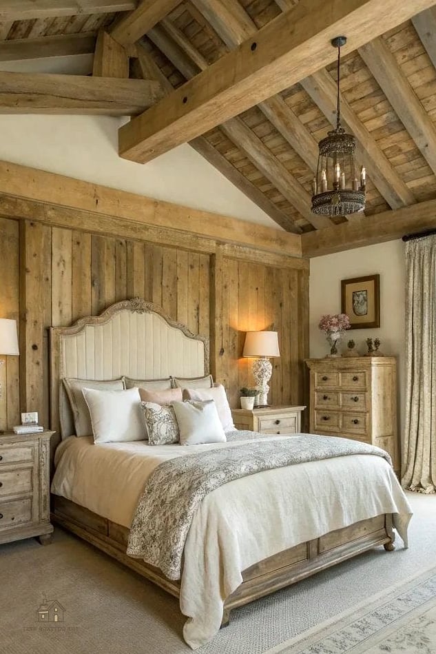 24 Dreamy Country Bedroom Ideas to Try This Season 5 Reclaimed Wood Accent Wall