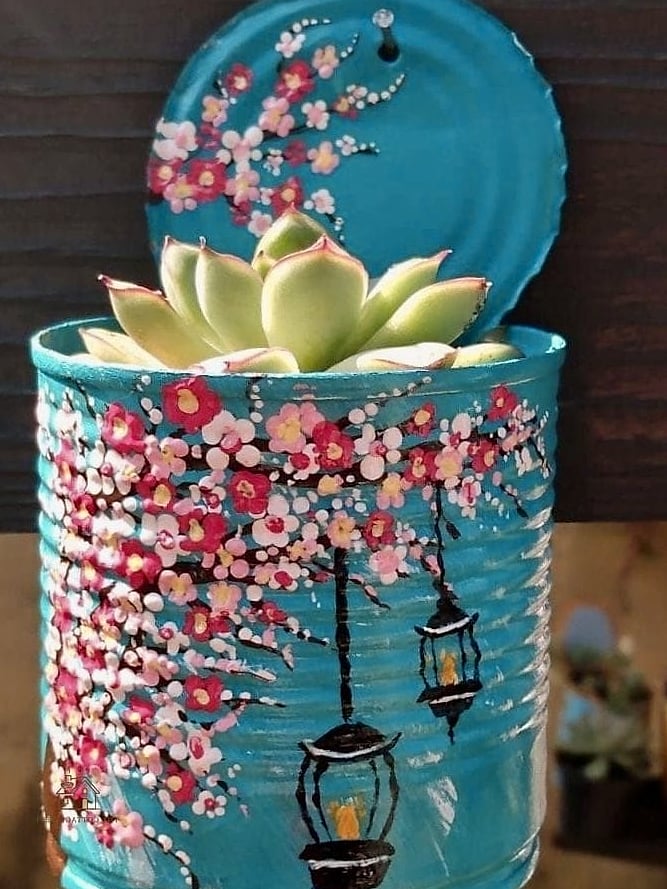 Recycled Tin Can Planters