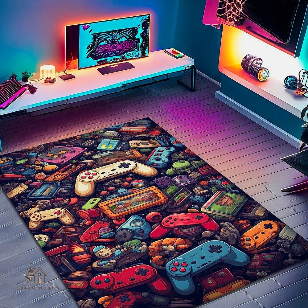 20 Amazing Gaming Bedroom Ideas on a Budget 17 Rug to Define the Gaming Zone