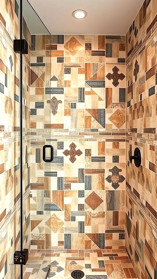 30 Clever Rustic Walk In Shower Ideas for Every Style 26 Rustic Mosaic Tile Shower Floor