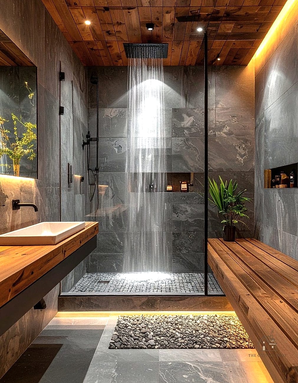 30 Clever Rustic Walk In Shower Ideas for Every Style 28 Rustic Shower with Integrated Planter Niche