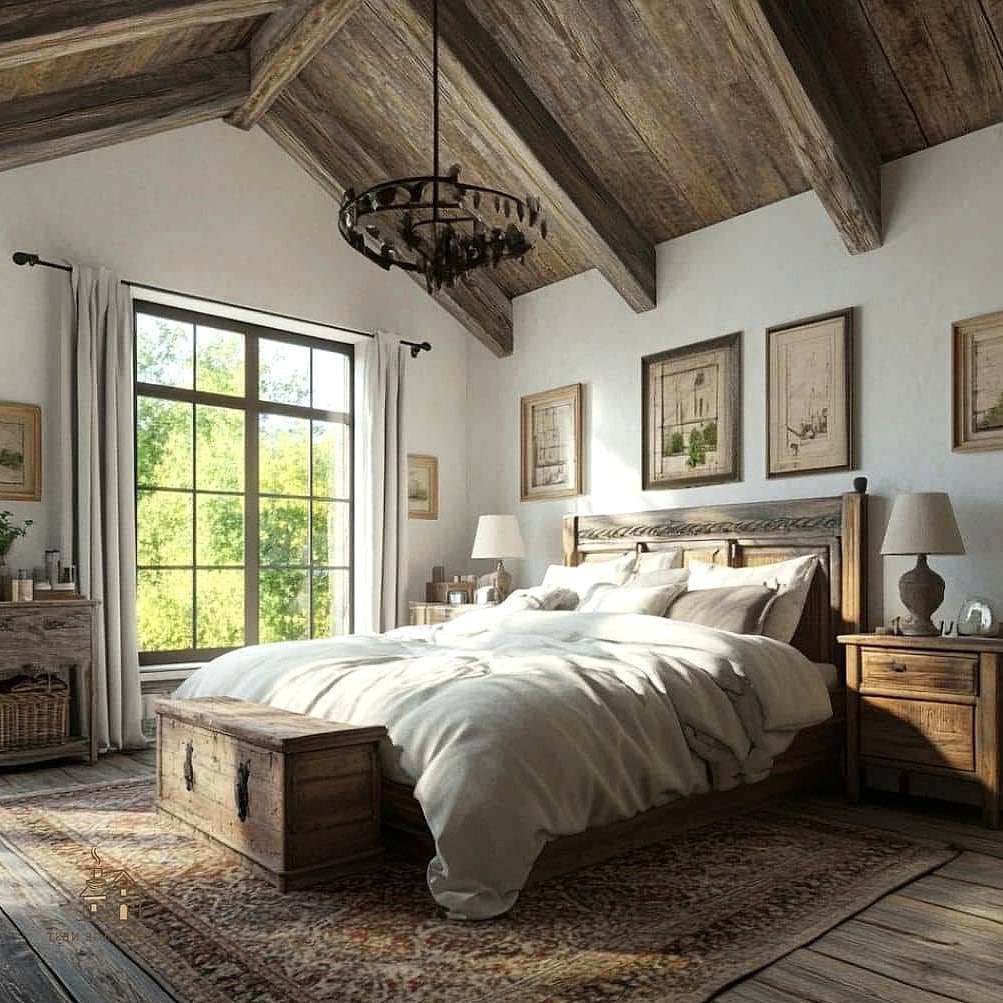 Rustic Wood Ladder Blanket Display