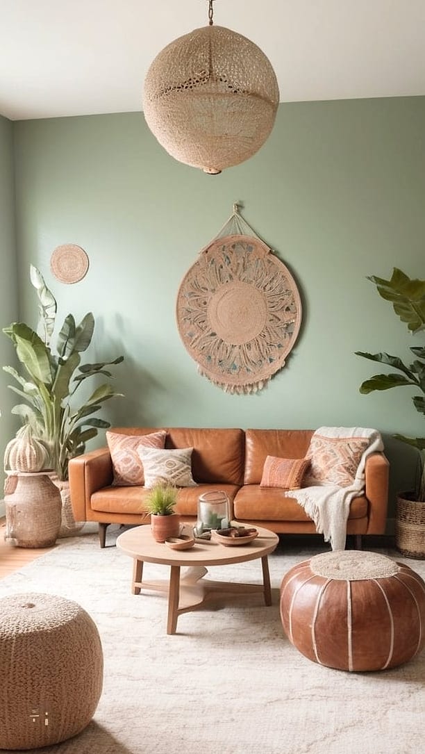 15 Stunning Modern Boho Bedroom Ideas You'll Absolutely Love 16 Sage Green or Muted Olive Accent Wall