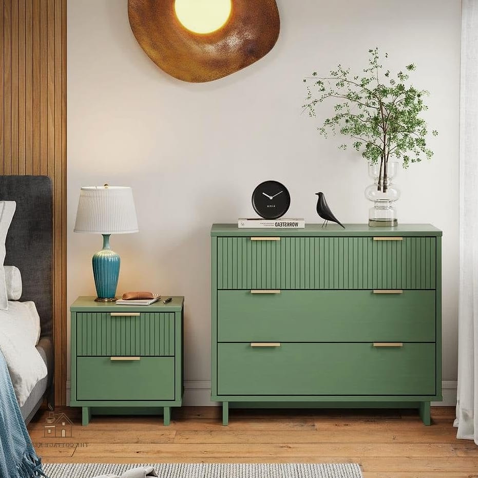 23 Dreamy Green Bedroom Ideas to Try This Season 23 Sage Green Nightstands With White Bedding