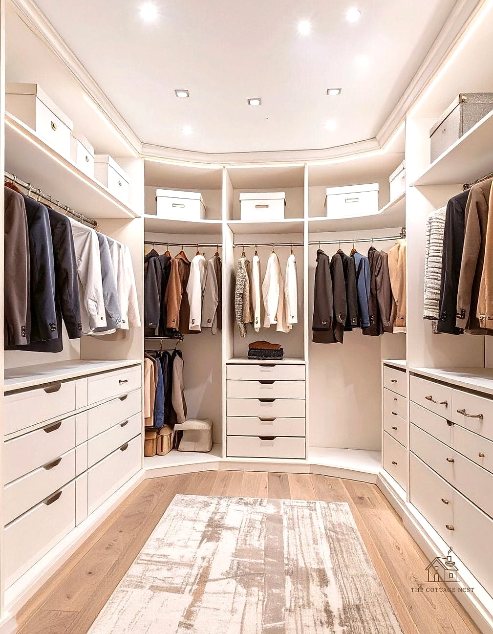 30 Dreamy Walk In Wardrobe Behind Bed to Try This Season 21 L-Shaped Wardrobe Layout Behind the Bed