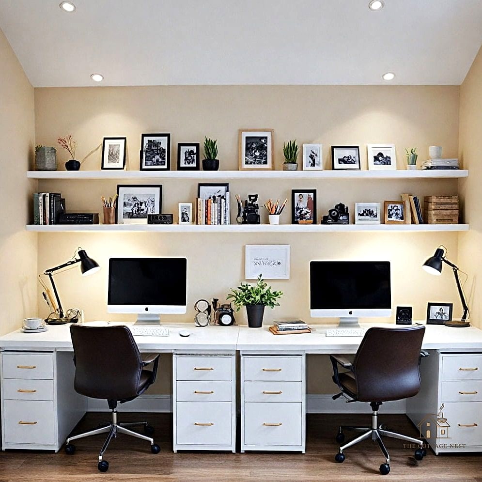 A Shared Desk with Two Chairs