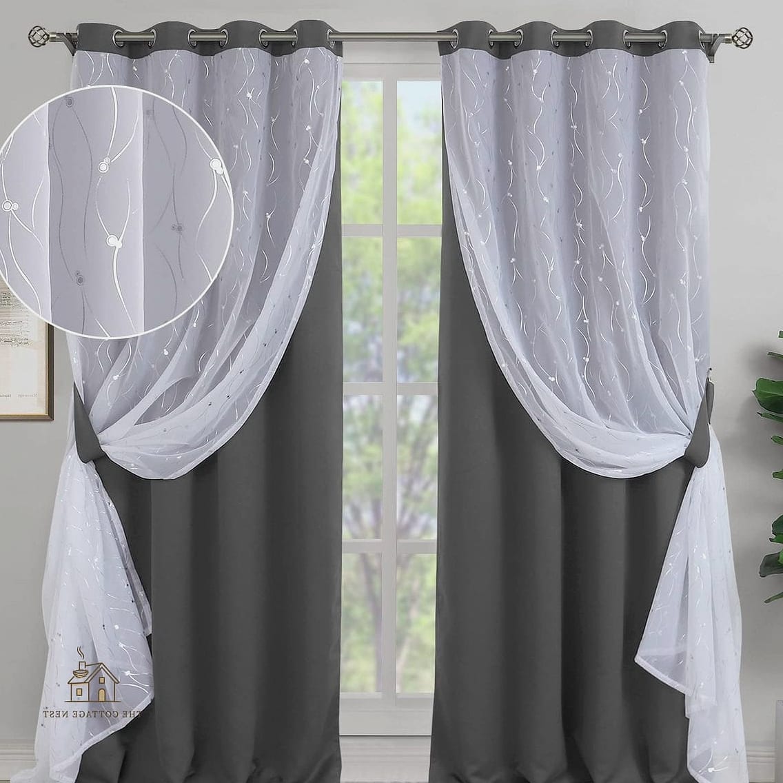 40 Clever Bedroom Curtain Ideas for Every Style 5 Sheer and Blackout Layered Curtains