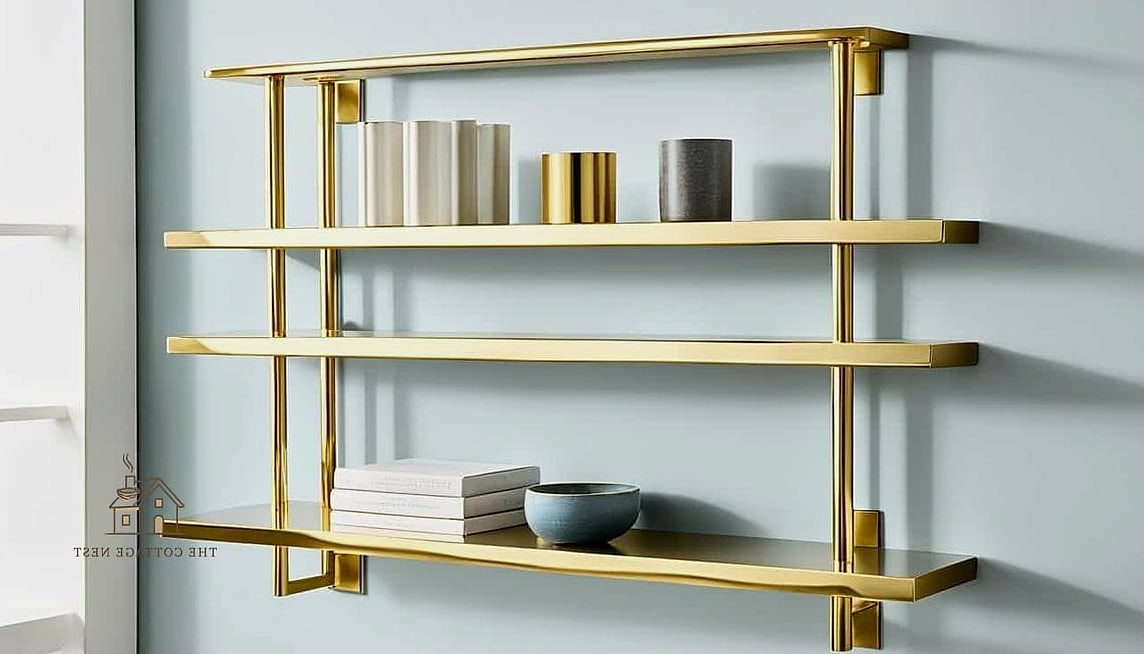 30 Amazing Shelf Over Bed Ideas on a Budget 28 Shelf with Antique Brass Brackets