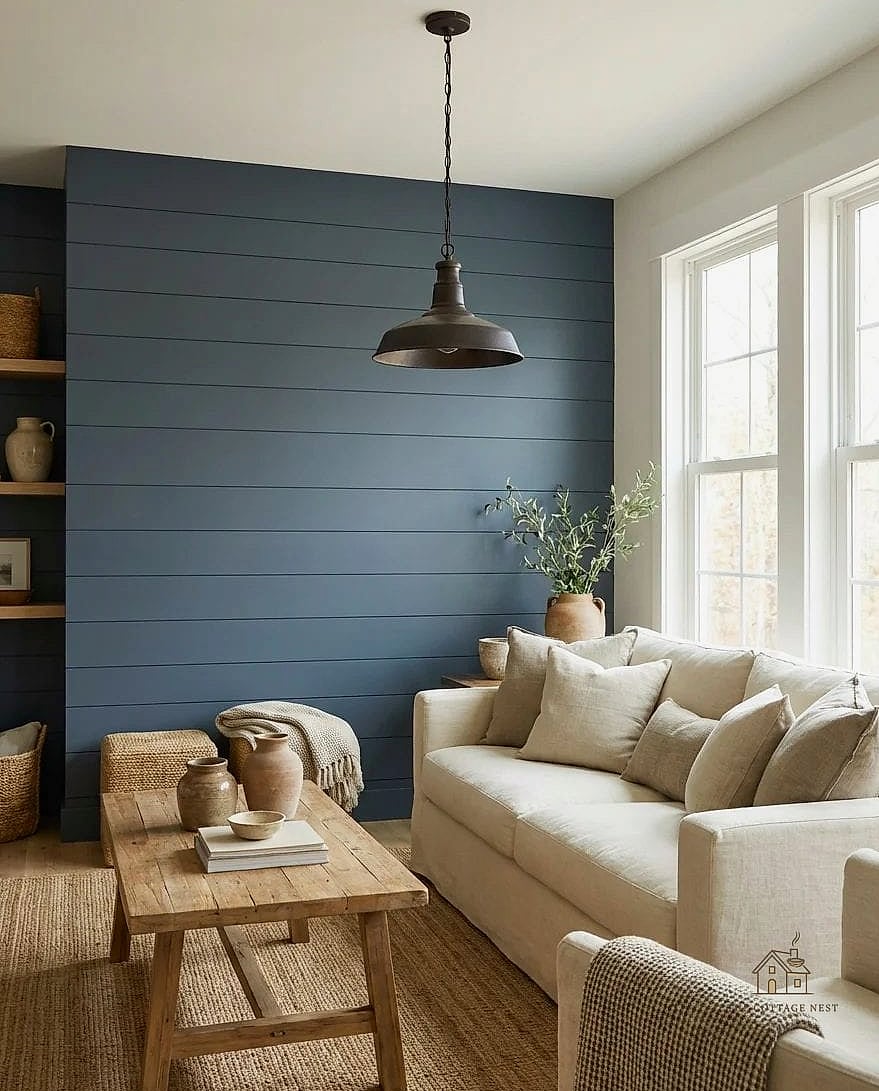 25 Creative Modern Farmhouse Bedroom Ideas That Will Inspire You 2 Shiplap Accent Wall Behind the Bed