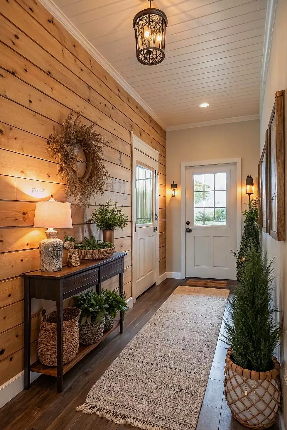 35 Stunning Farmhouse Walk In Shower Ideas You'll Absolutely Love 2 Shiplap Walls Above the Tile Line