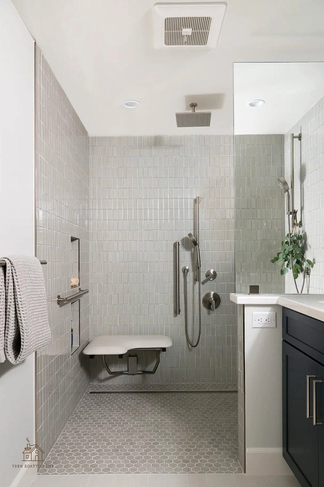 25 Brilliant Zero Entry Shower Ideas to Copy Right Now 24 Shower Bench with Hidden Storage