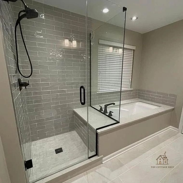 Shower Tub Combo with Recessed Niche Shelving