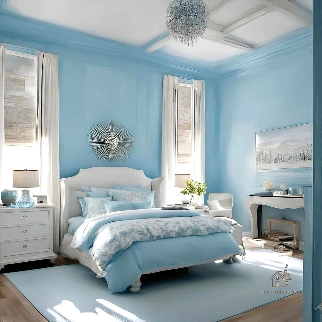 Sky Blue and White