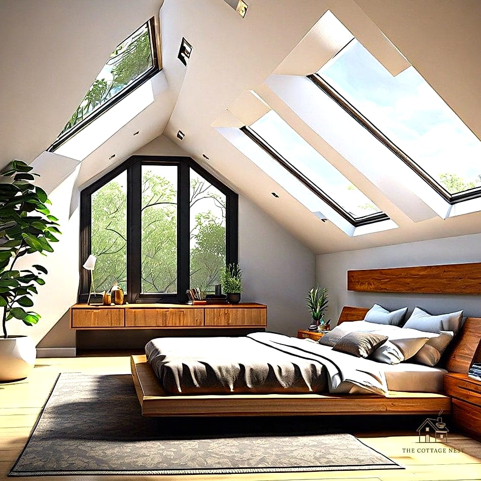 40 Dreamy Bedroom Lighting Ideas to Try This Season 25 Skylights with Layered Window Treatments