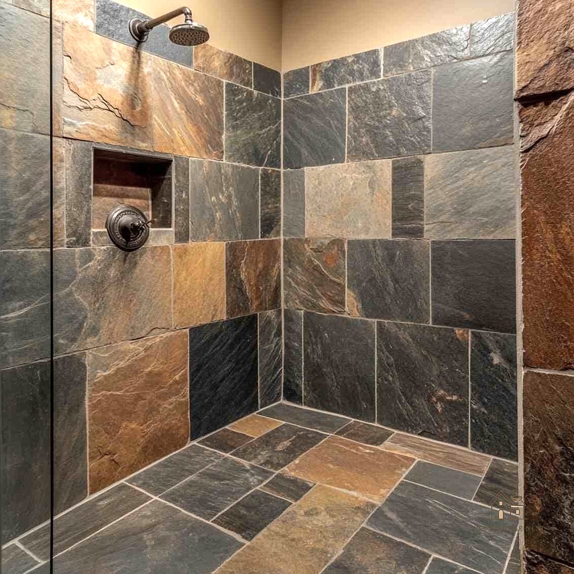 30 Clever Rustic Walk In Shower Ideas for Every Style 16 Slate Tile Walls